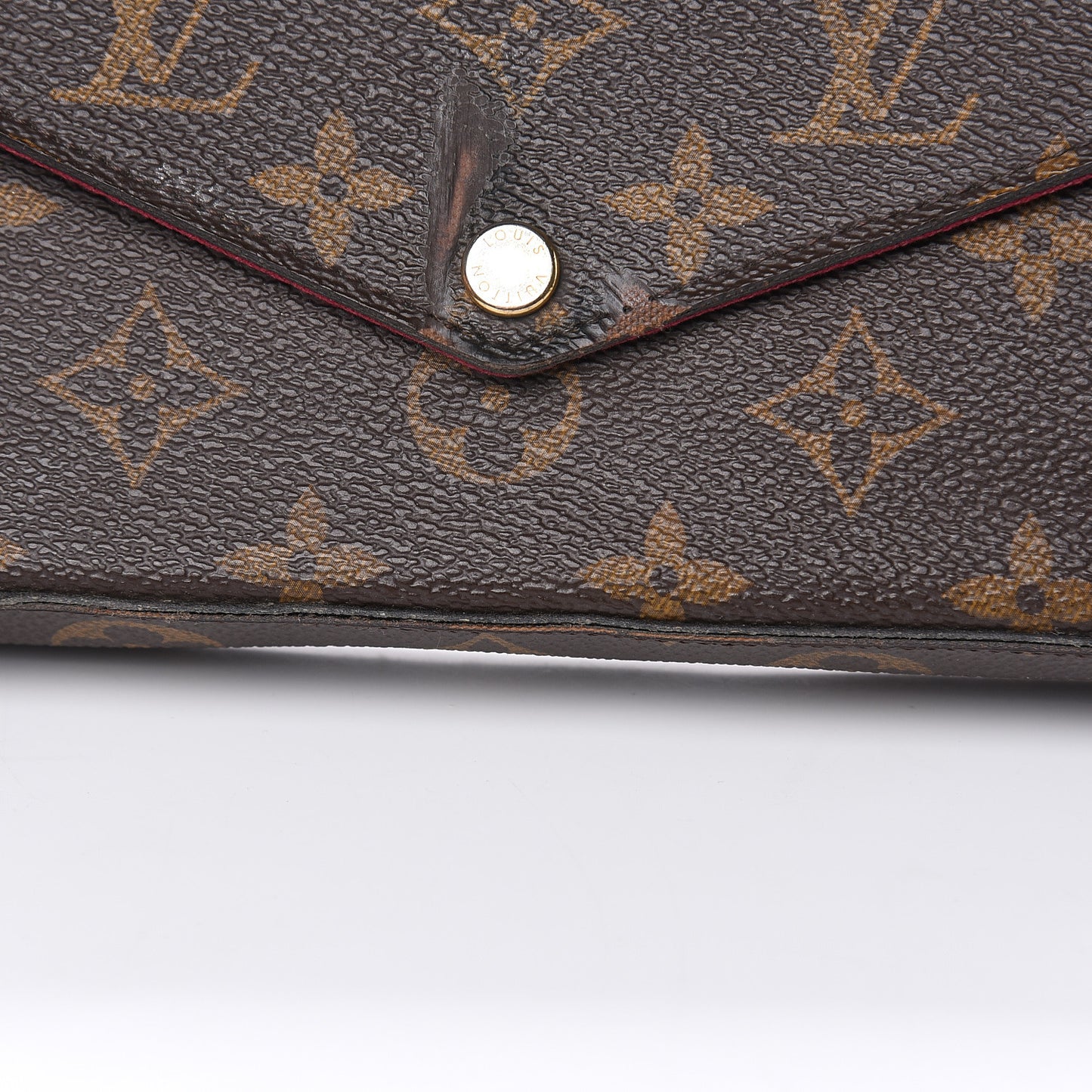 Monogram Pochette Felicie Chain Wallet Fuchsia