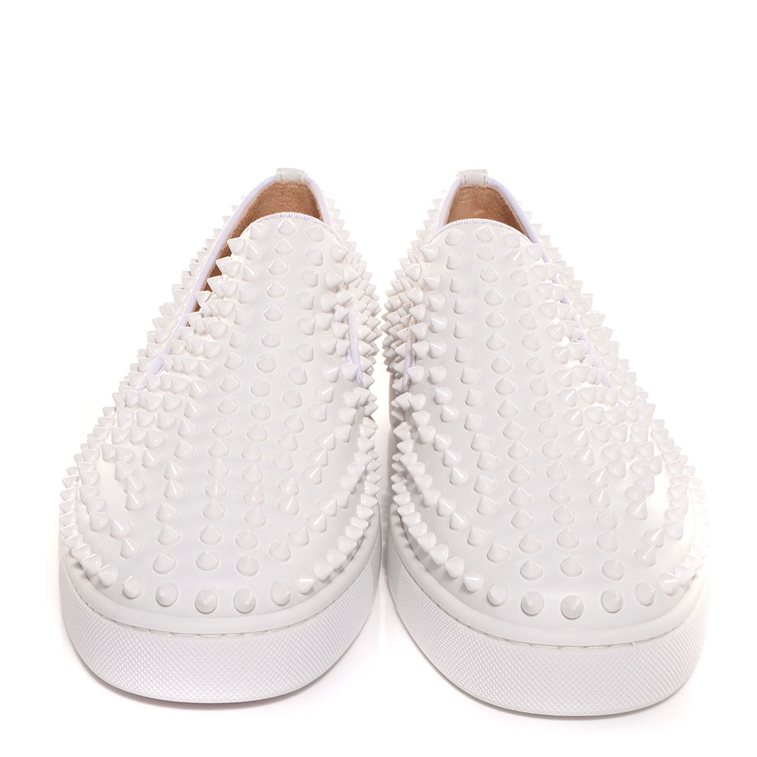 Christian Louboutin Mens Calfskin Spikes Roller Boat Flat 45.5 White 2 of 11