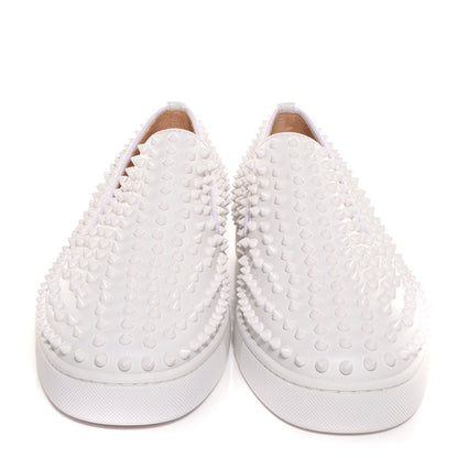 Christian Louboutin Mens Calfskin Spikes Roller Boat Flat 45.5 White 2 of 11