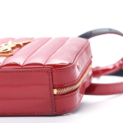 Saint Laurent Patent Matelasse Vicky Monogram Belt Bag Red 8 of 11