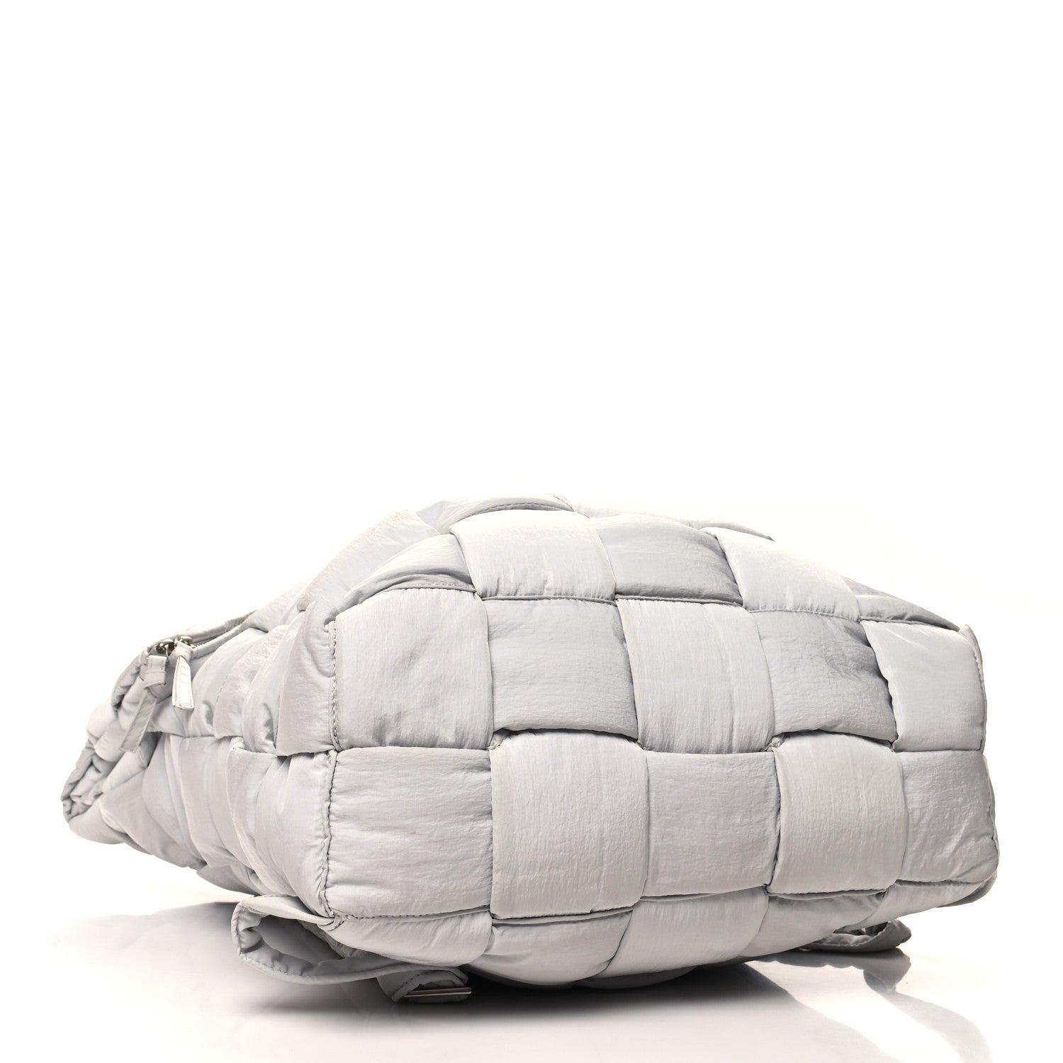 Bottega Veneta Nylon Intrecciato Padded Tech Fold Over Backpack Frost 4 of 12