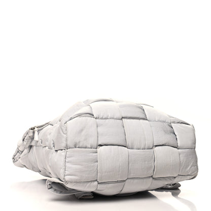 Bottega Veneta Nylon Intrecciato Padded Tech Fold Over Backpack Frost 4 of 12