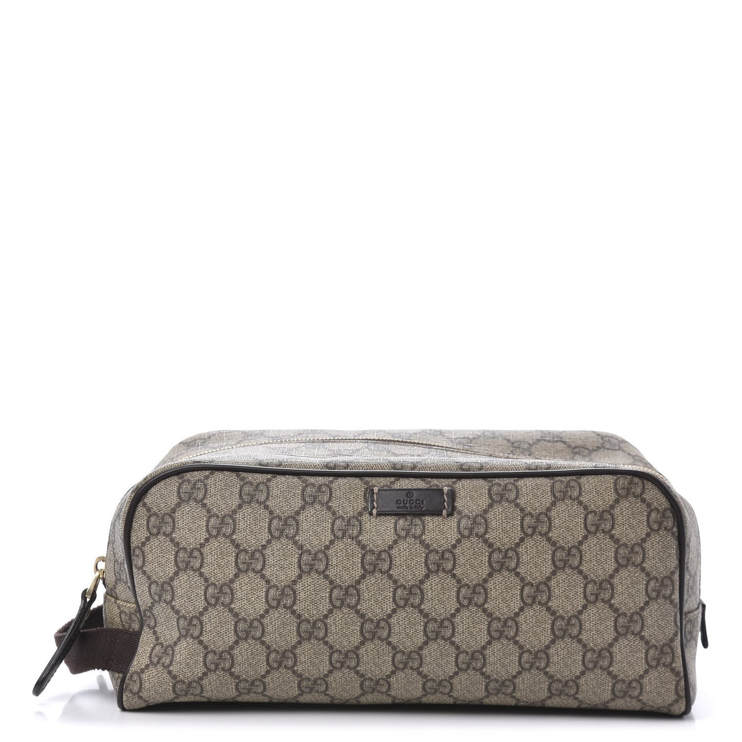 GG Supreme Monogram Toiletry Case Dark Brown