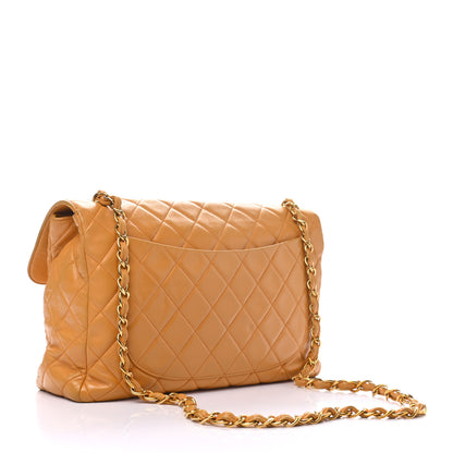 Chanel Lambskin Quilted Jumbo Single Flap Beige 3 of 13