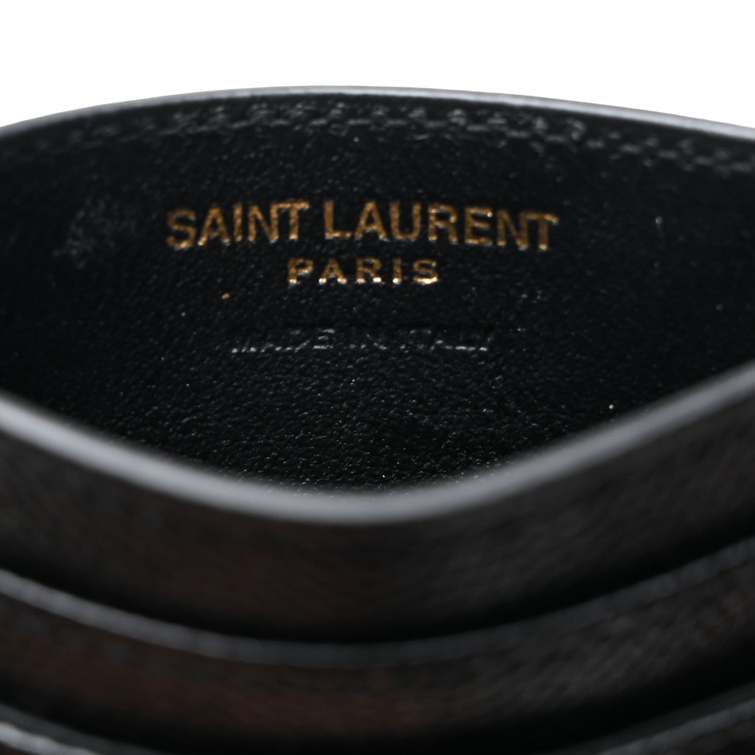 Saint Laurent Grain De Poudre Matelasse Chevron Monogram Credit Card Case Black 11 of 16