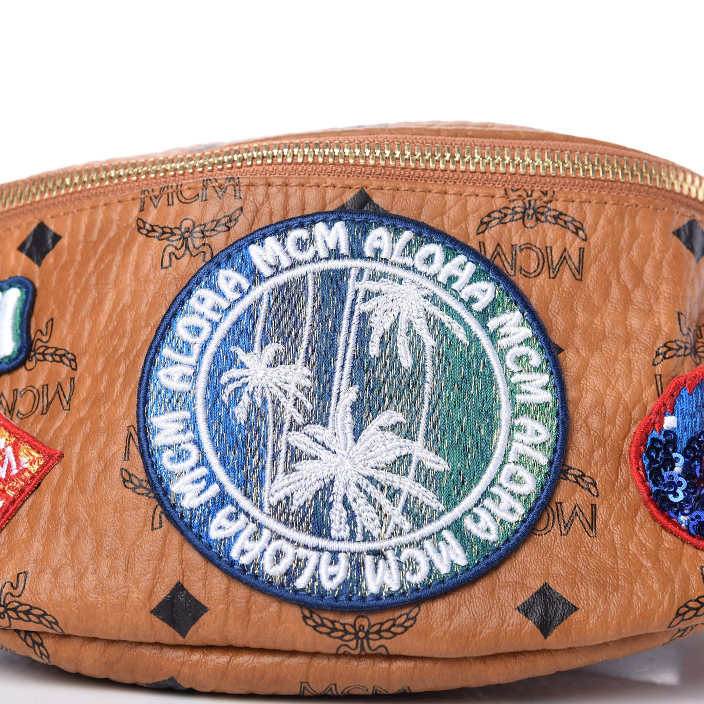 Visetos Hawaii Patch Small Stark Belt Bag Cognac
