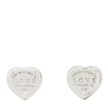 Tiffany Sterling Silver Return to Tiffany Love Heart Earrings 1 of 4