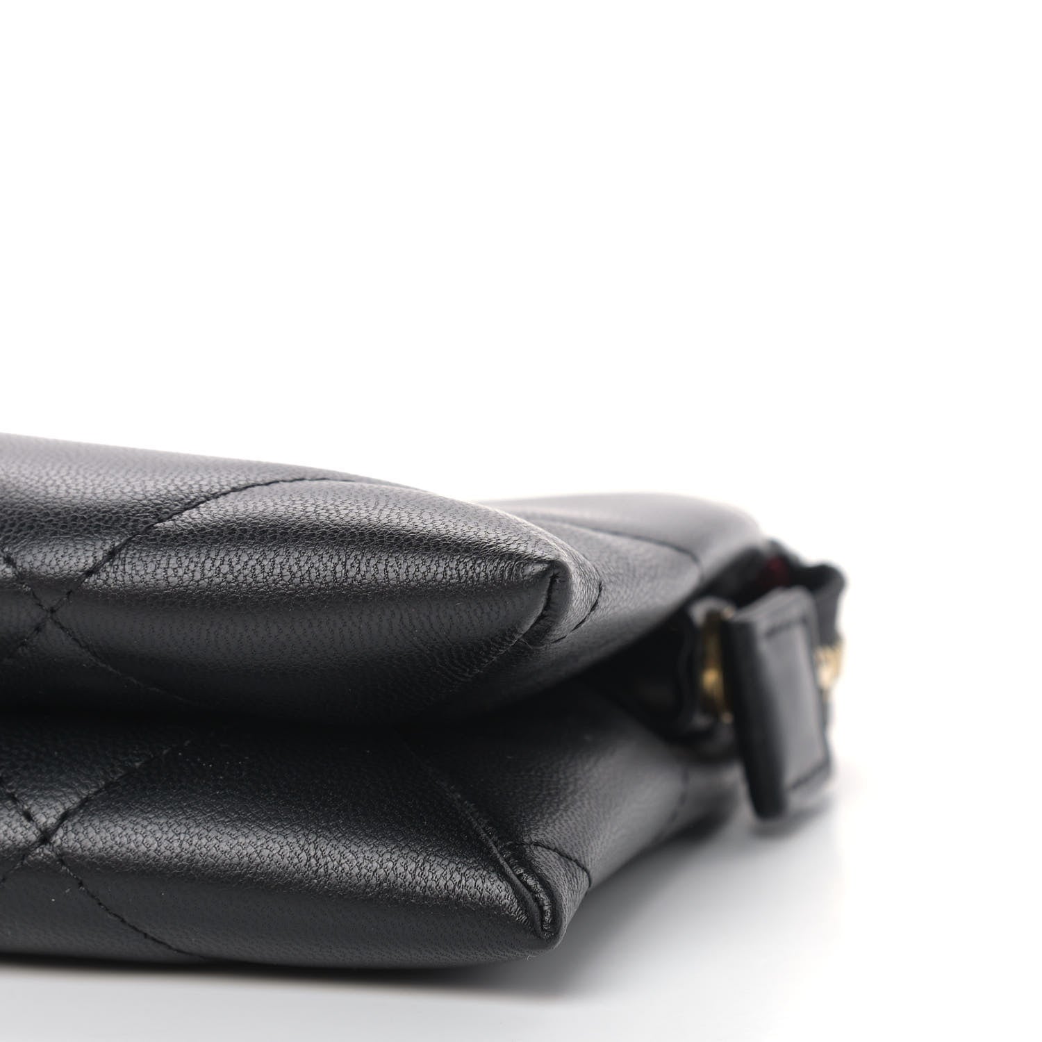 Chanel Shiny Goatskin Quilted Small Chanel 19 Pouch With Handle Black 9 of 9