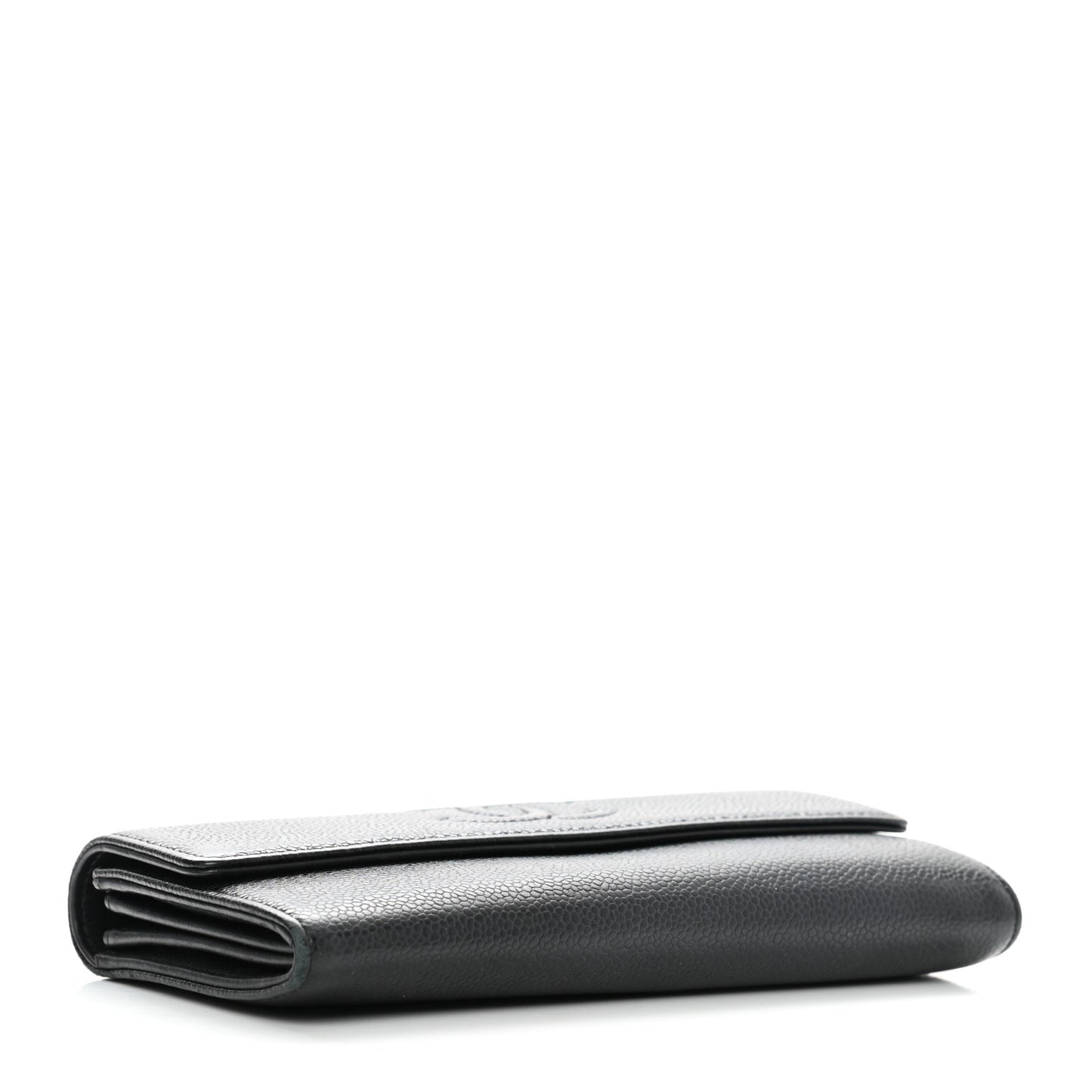 Caviar Timeless CC Large Gusset Flap Wallet Black