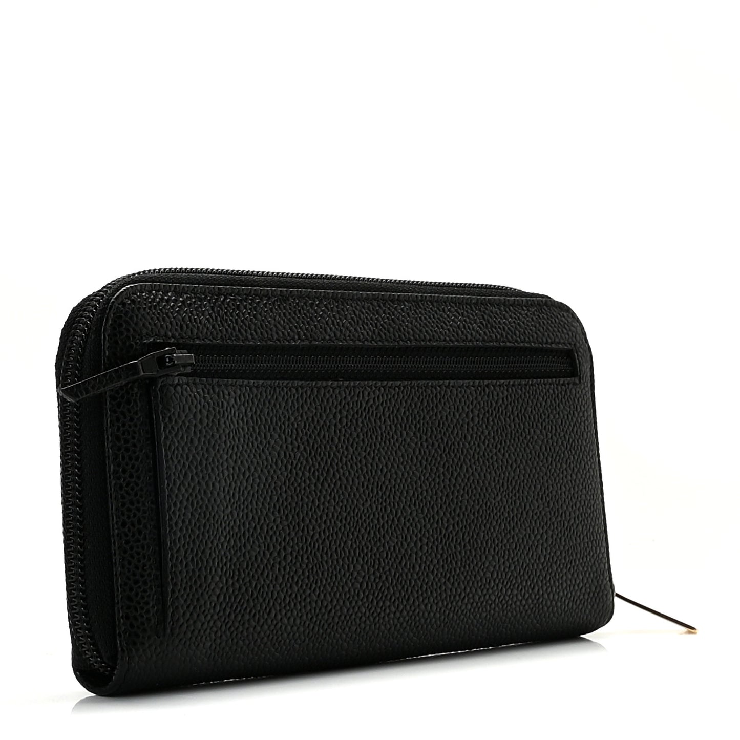 Caviar Large Timeless CC Zip Around Wallet Black