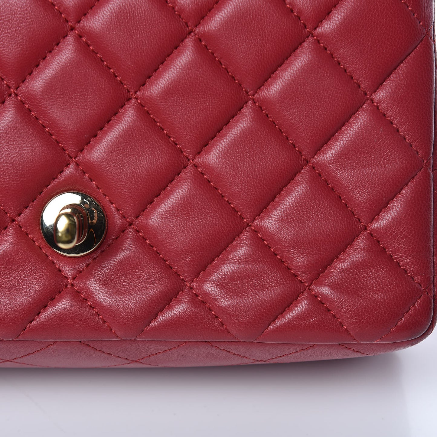 Lambskin Quilted Mini Rectangular Flap Red