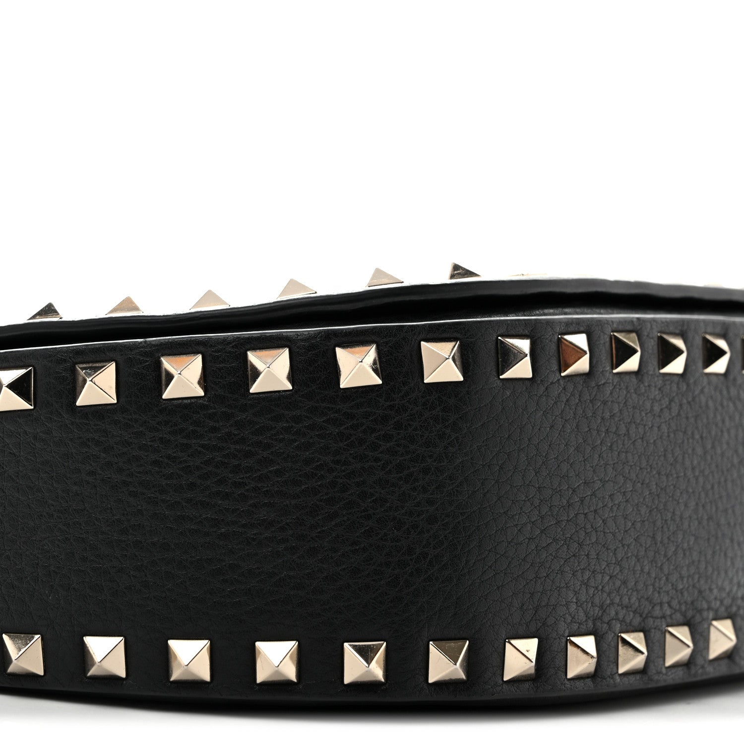 Valentino Garavani Grained Calfskin Rockstud Saddle Bag Black 8 of 14