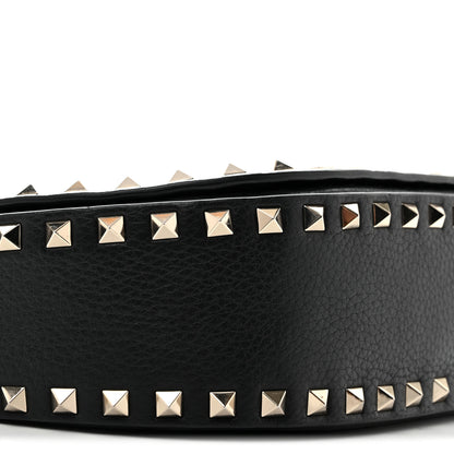 Valentino Garavani Grained Calfskin Rockstud Saddle Bag Black 8 of 14
