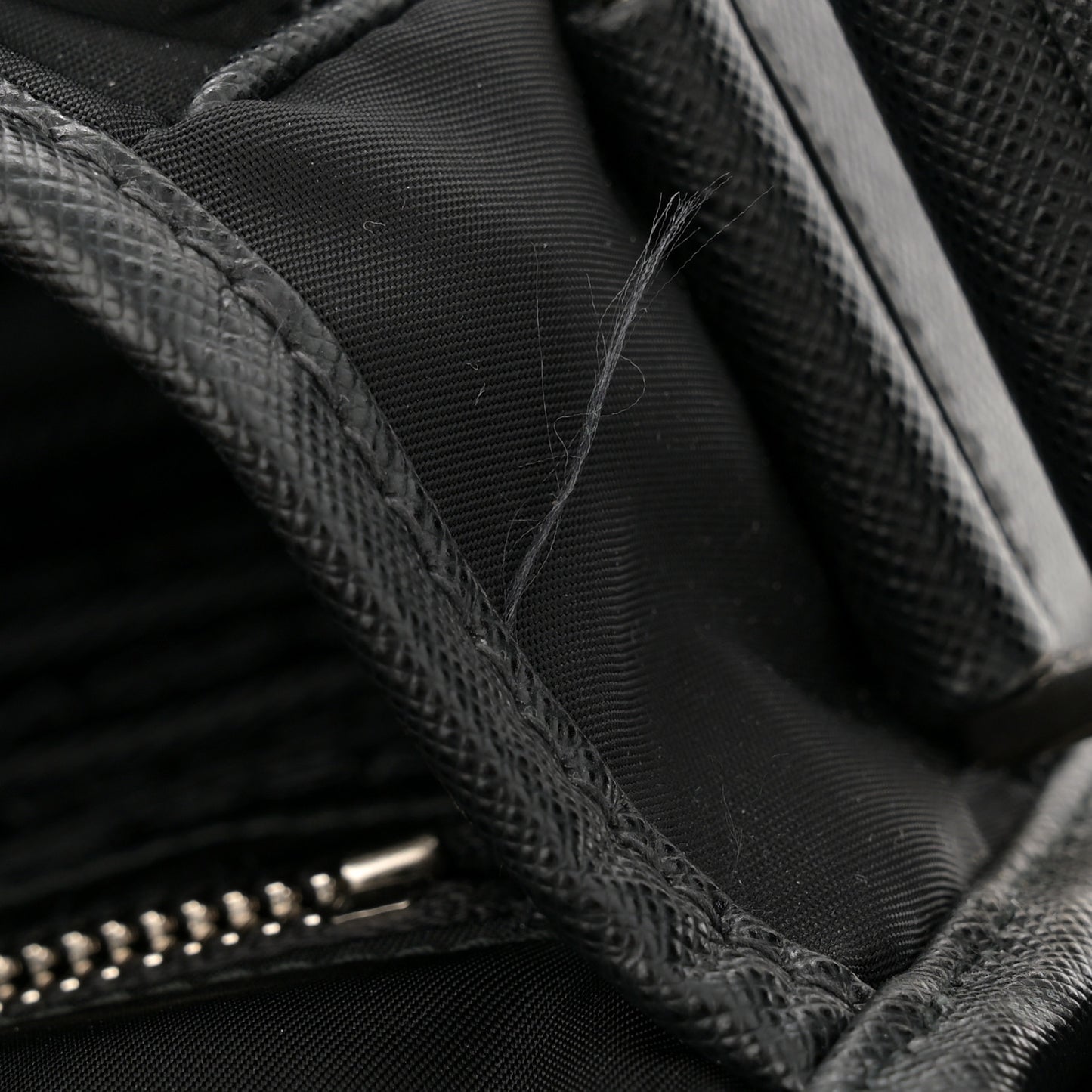 Re-Nylon Saffiano Pocket Double Snap Buckle Shoulder Bag Black