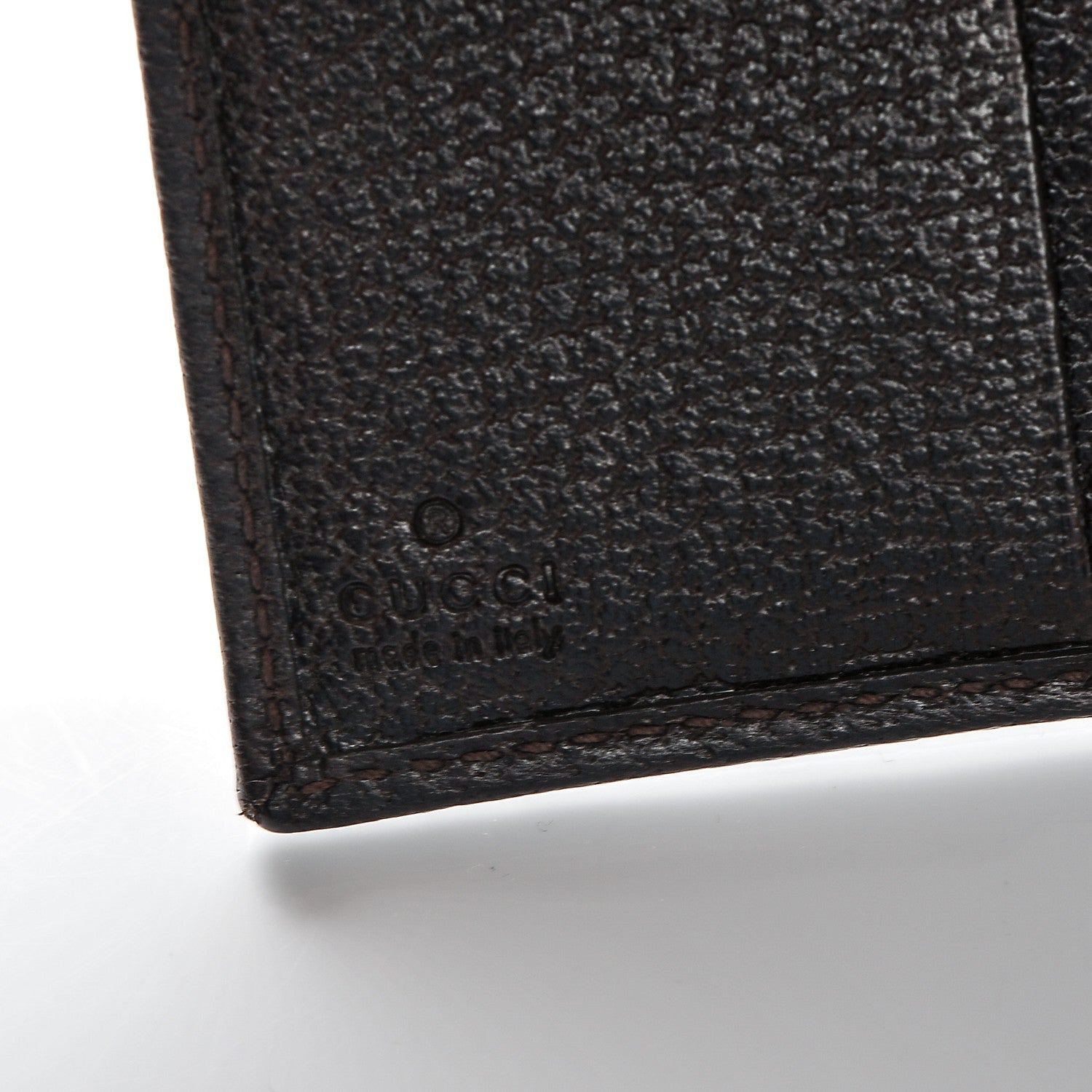Gucci Monogram Textured Calfskin Metal Bar French Flap Wallet Beige Ebony Cocoa 6 of 7