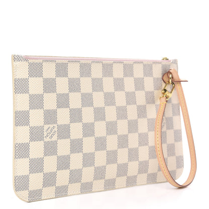 Louis Vuitton Damier Azur Neverfull MM GM Pochette Rose Ballerine 3 of 9