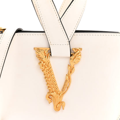 Versace Vitello Mini Virtus Bucket Bag White 7 of 13