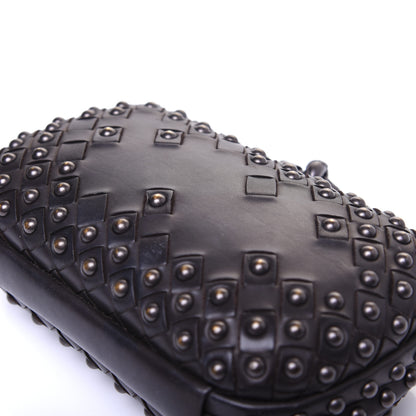 Bottega Veneta Waxy Nappa Intrecciato Knot Studded Clutch Black 13 of 13
