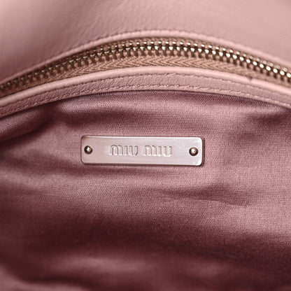 Miu Miu Nappa Matelasse Bi-Color Crystal Flap Clutch Rosa Mughetto 6 of 10