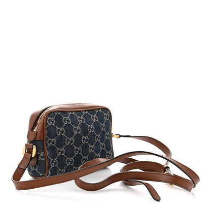 Gucci New Denim GG Monogram Dollar Calfskin Mini Ophidia Shoulder Bag Blue Tea Cuir Epilog 2 of 11