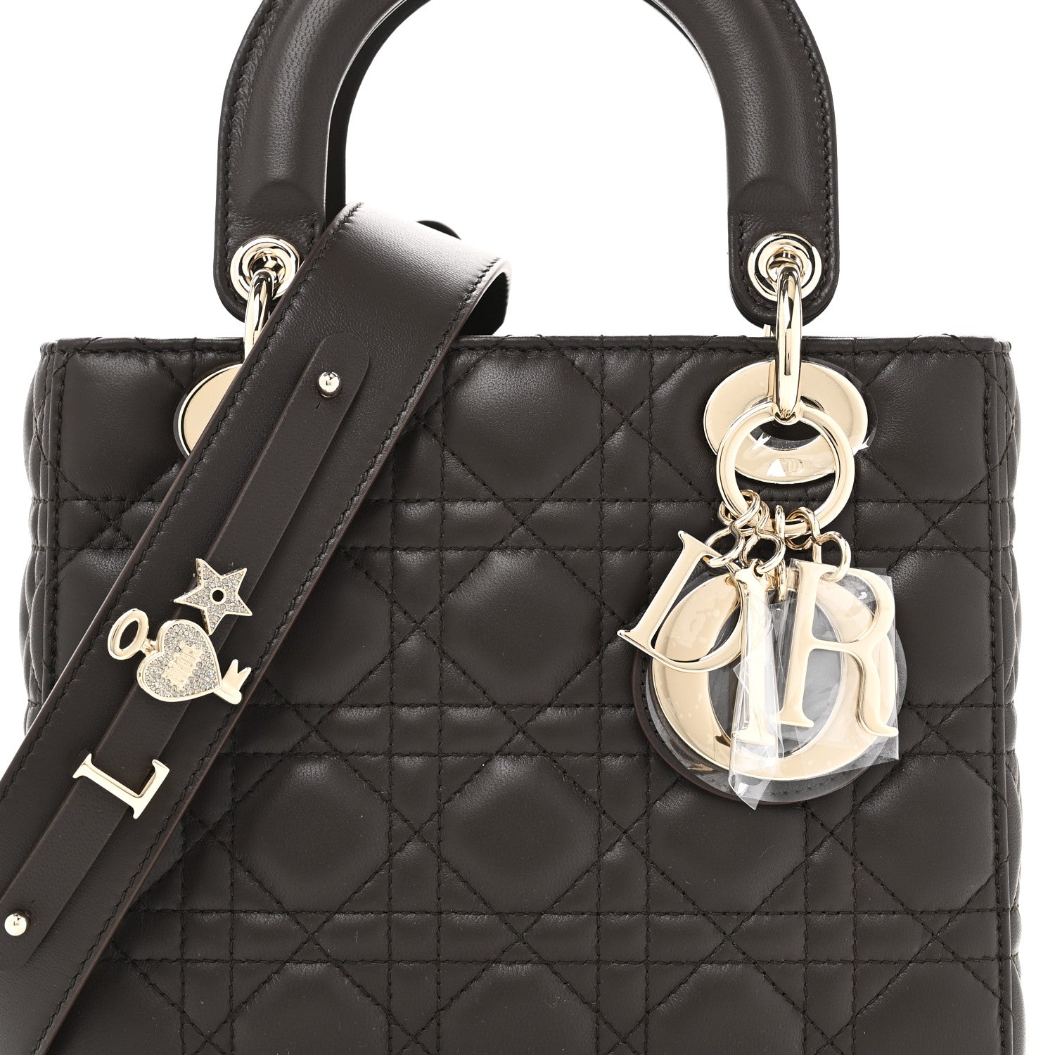 Christian Dior Lambskin Cannage Small My ABCDior Lady Dior Dark Brown 8 of 10