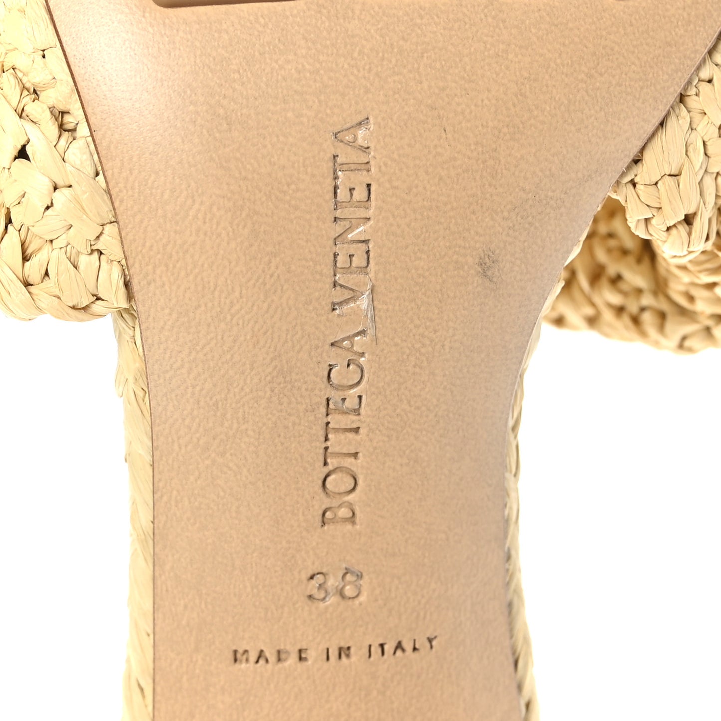 Raffia Intrecciato Lido Mule 90 Sandals 38 Cane Sugar