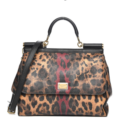 Dolce & Gabbana Leo Crepe Large Miss Sicily Leo Stripe Satchel 1 of 7