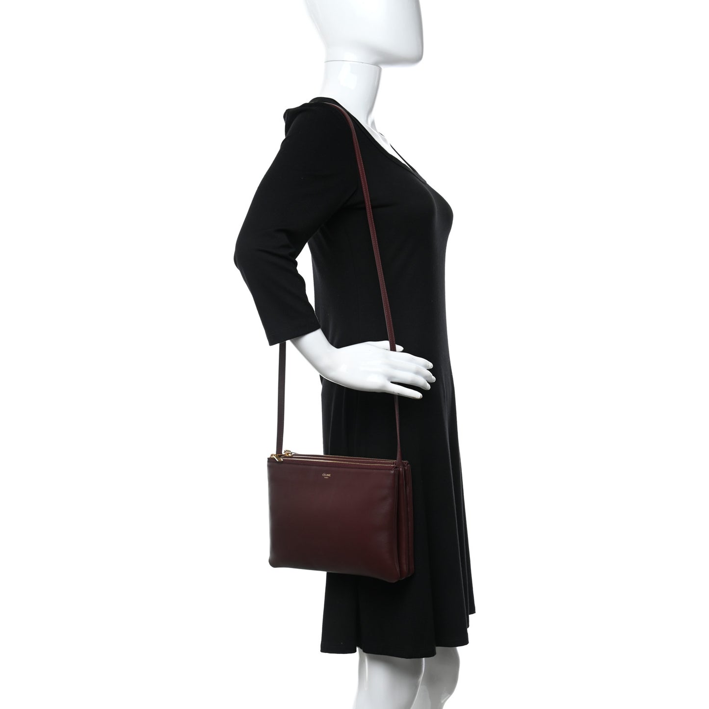 Lambskin Large Trio Crossbody Bag Burgundy