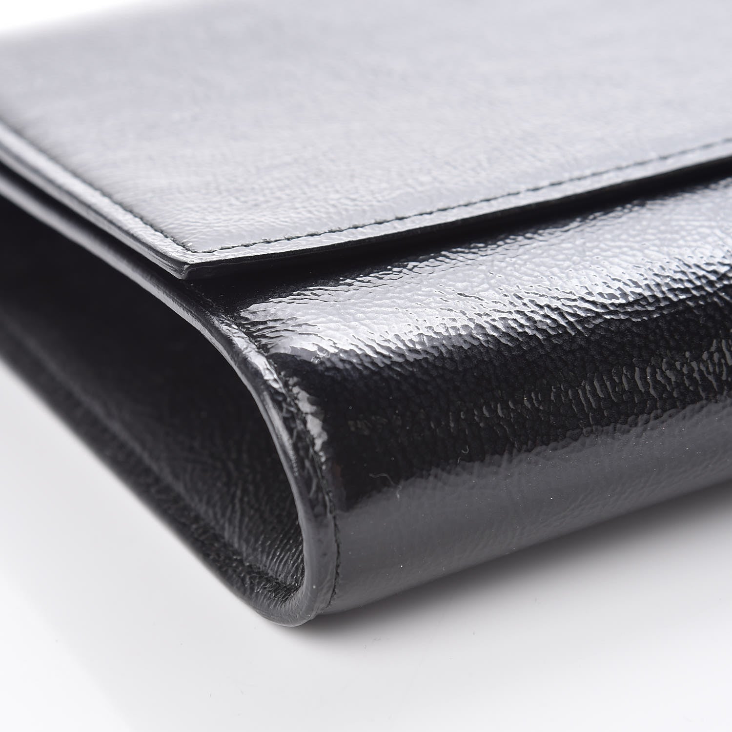 Saint Laurent Textured Patent Monogram Large Belle De Jour Clutch Black 8 of 9
