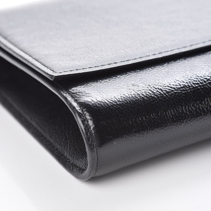 Saint Laurent Textured Patent Monogram Large Belle De Jour Clutch Black 8 of 9