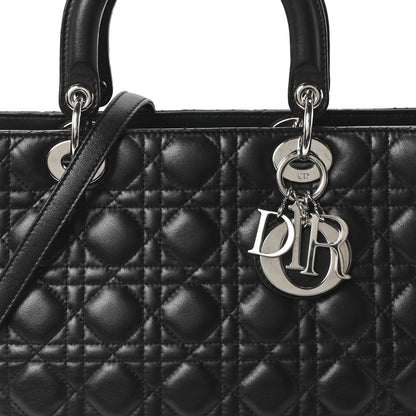 Christian Dior Lambskin Cannage Large Lady Dior Black 8 of 10