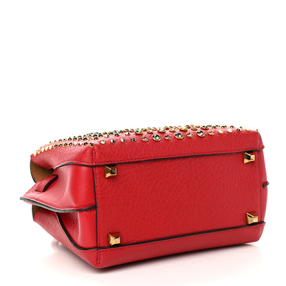 MCM Calfskin Swarovski Crystal Ball Mini Milla Tote Ruby Red 4 of 8
