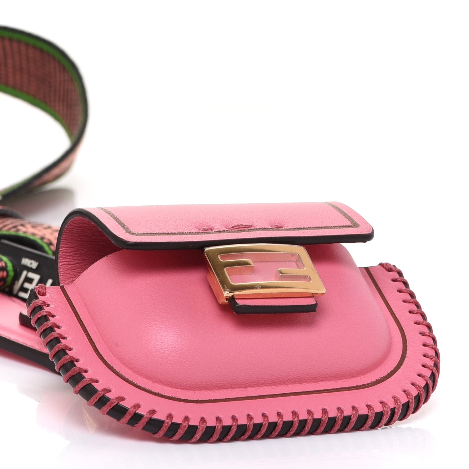Fendi Vitello King Logo Pico Baguette Strap Airpods Pro Case Pink 4 of 8