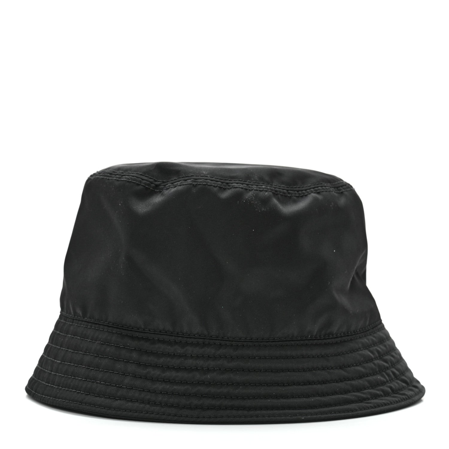 Prada Re-Nylon Metal Triangle Logo Mens Bucket Hat S Black 6 of 10