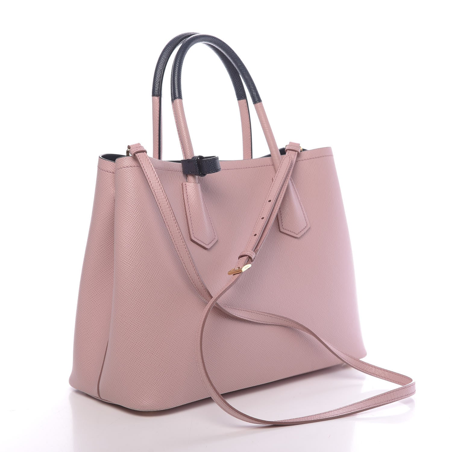 Prada Saffiano Cuir Medium Bi-Color Double Bag Pesco Baltico 4 of 15