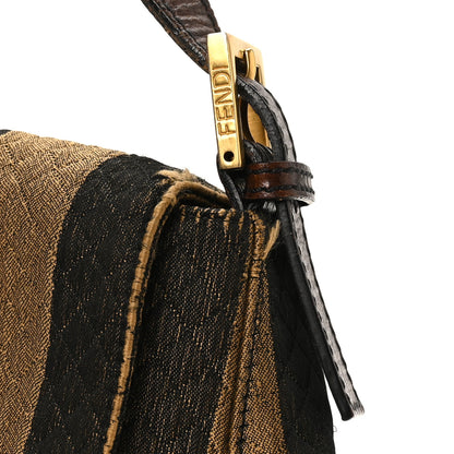 Fendi Quilted Fabric Pequin Forever Mama Baguette Tobacco 10 of 11