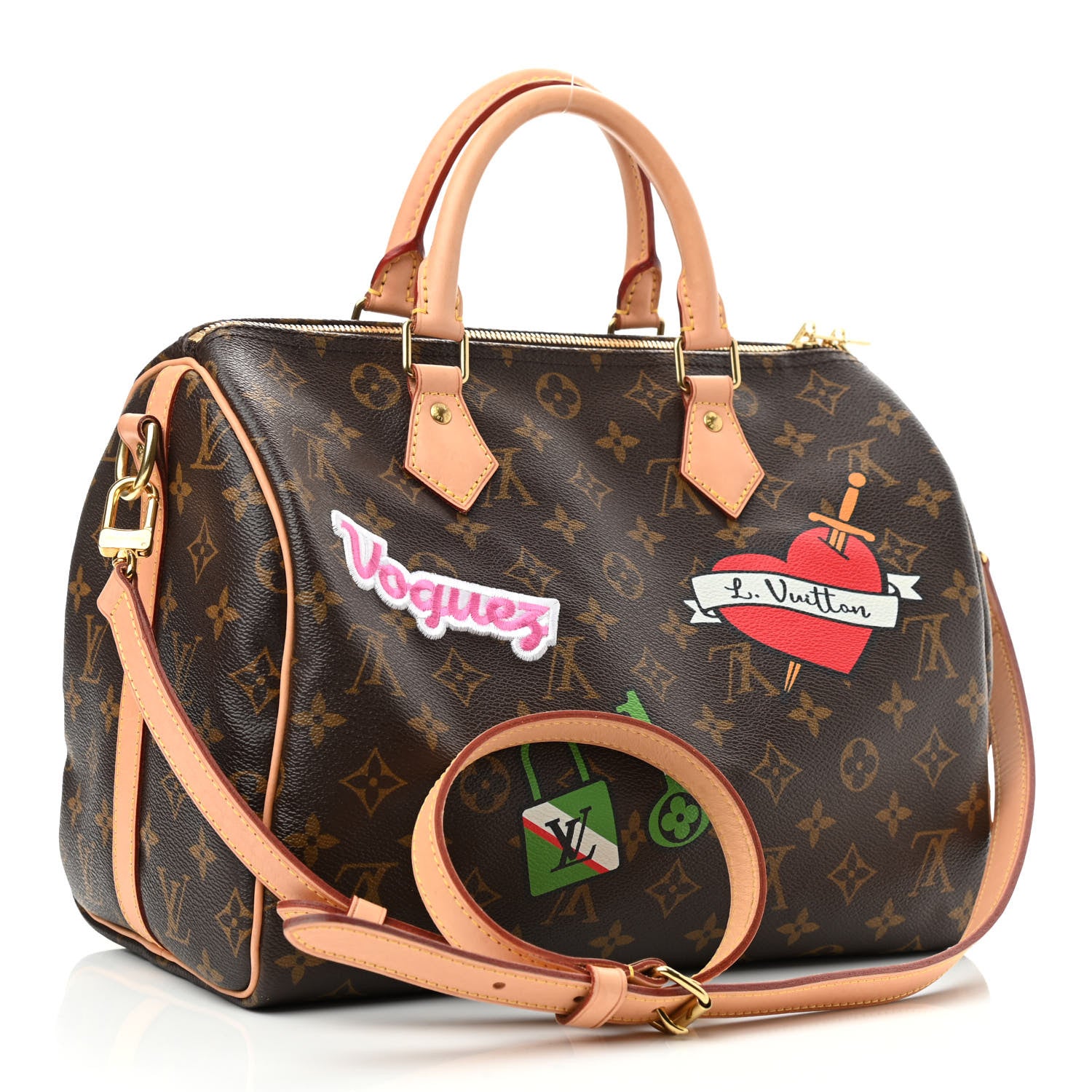 Louis Vuitton Monogram Patches Speedy Bandouliere 30 3 of 11