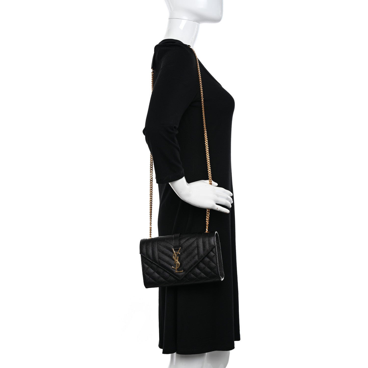 Saint Laurent Grain De Poudre Textured Mixed Matelasse Triquilt Small Monogram Satchel Black 2 of 10