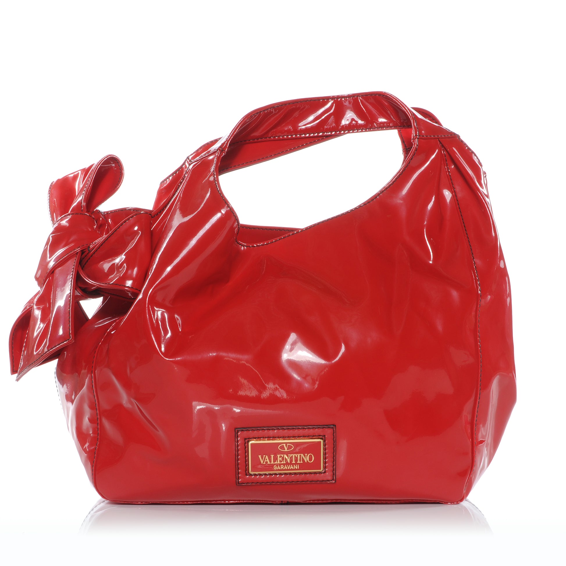 Valentino Garavani Patent Lacca Medium Nuage Hobo Rosso Valentino 1 of 8