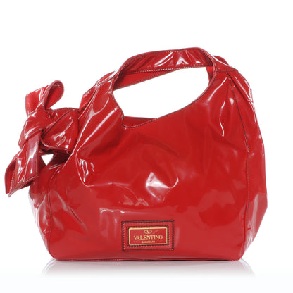 Valentino Garavani Patent Lacca Medium Nuage Hobo Rosso Valentino 1 of 8