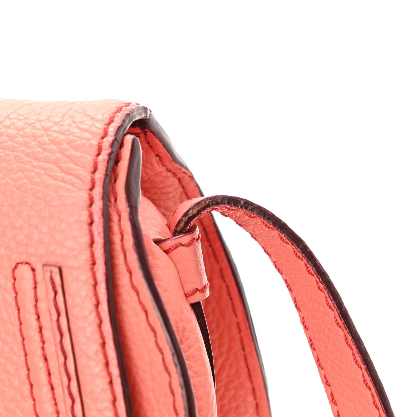 Calfskin Mini Marcie Round Crossbody Bag Coral Pop