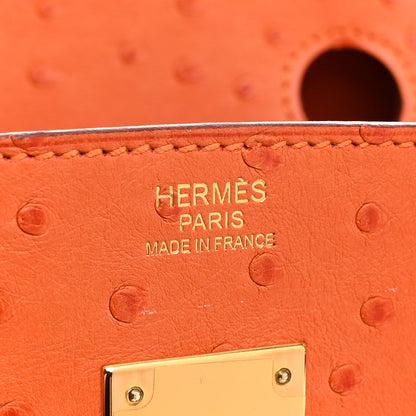 Hermes Ostrich Birkin 30 Orange 6 of 11