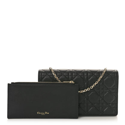 Christian Dior Lambskin Cannage Lady Dior Pouch Black 3 of 11