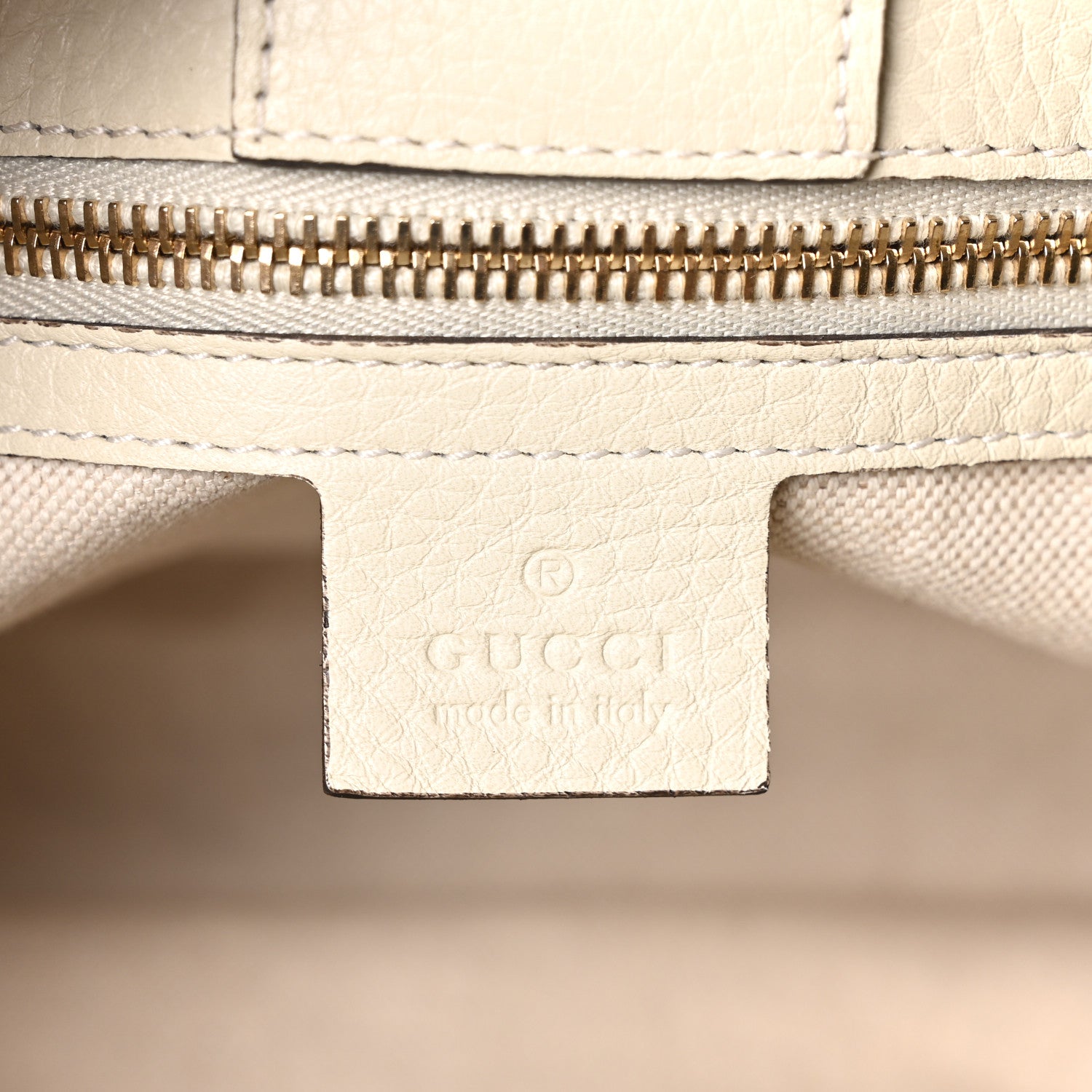 Gucci Pebbled Calfskin Medium Bamboo Shopper Tote Off White 6 of 10
