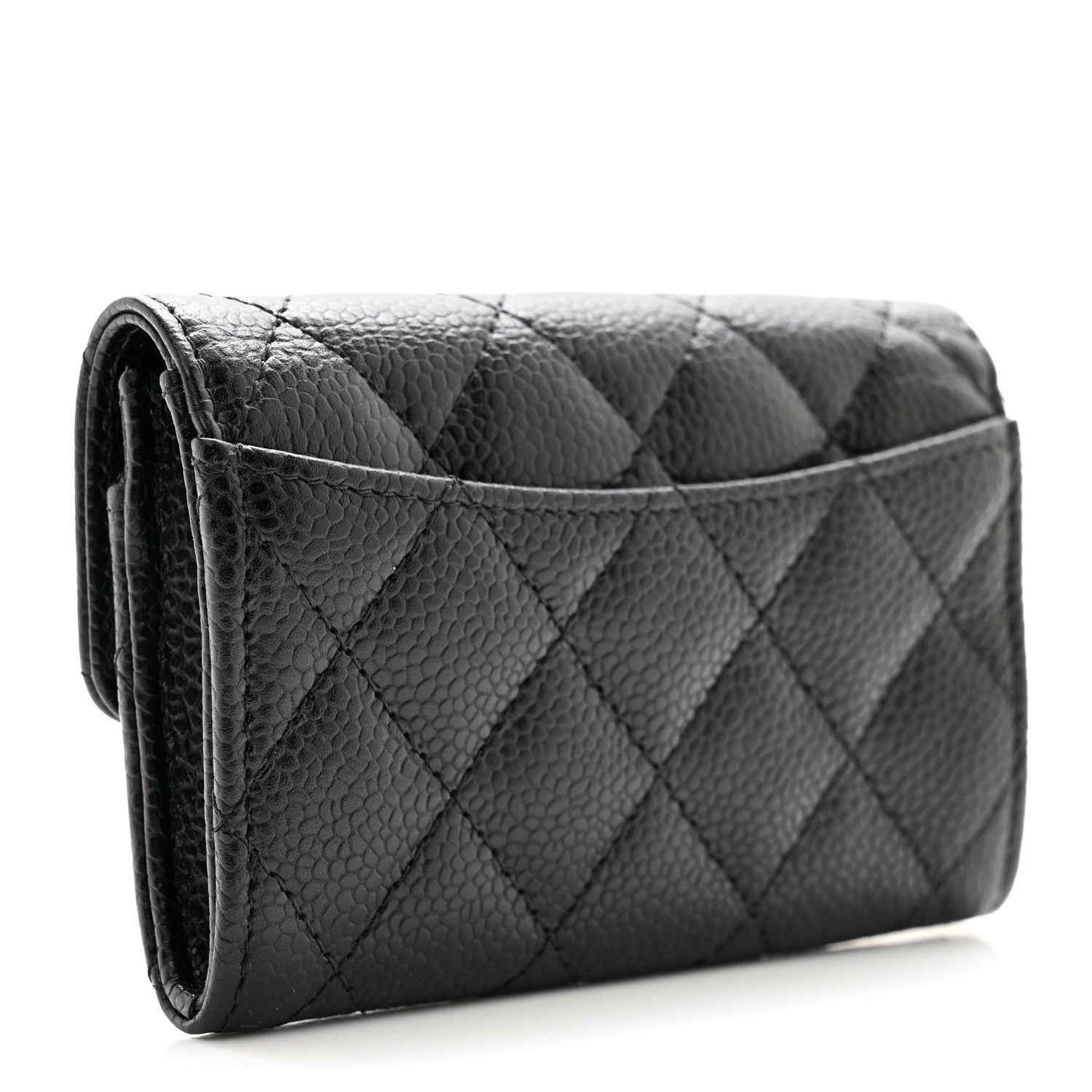Chanel Caviar Quilted Flap Card Holder Wallet Black 3 of 10