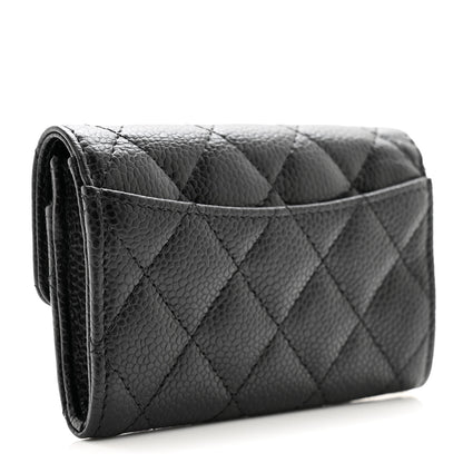 Chanel Caviar Quilted Flap Card Holder Wallet Black 3 of 10