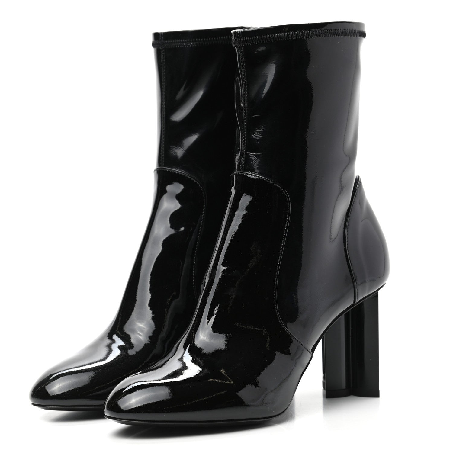 Louis Vuitton Patent Silhouette Ankle Boots 39 Black 3 of 7