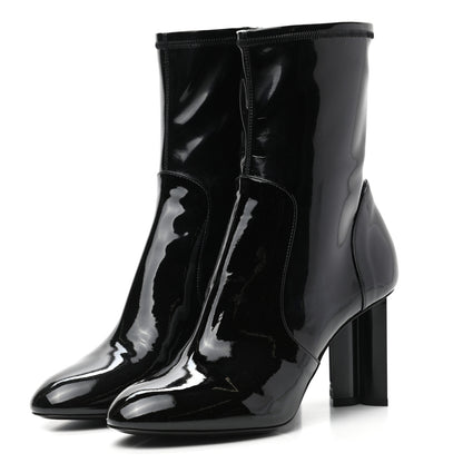 Louis Vuitton Patent Silhouette Ankle Boots 39 Black 3 of 7