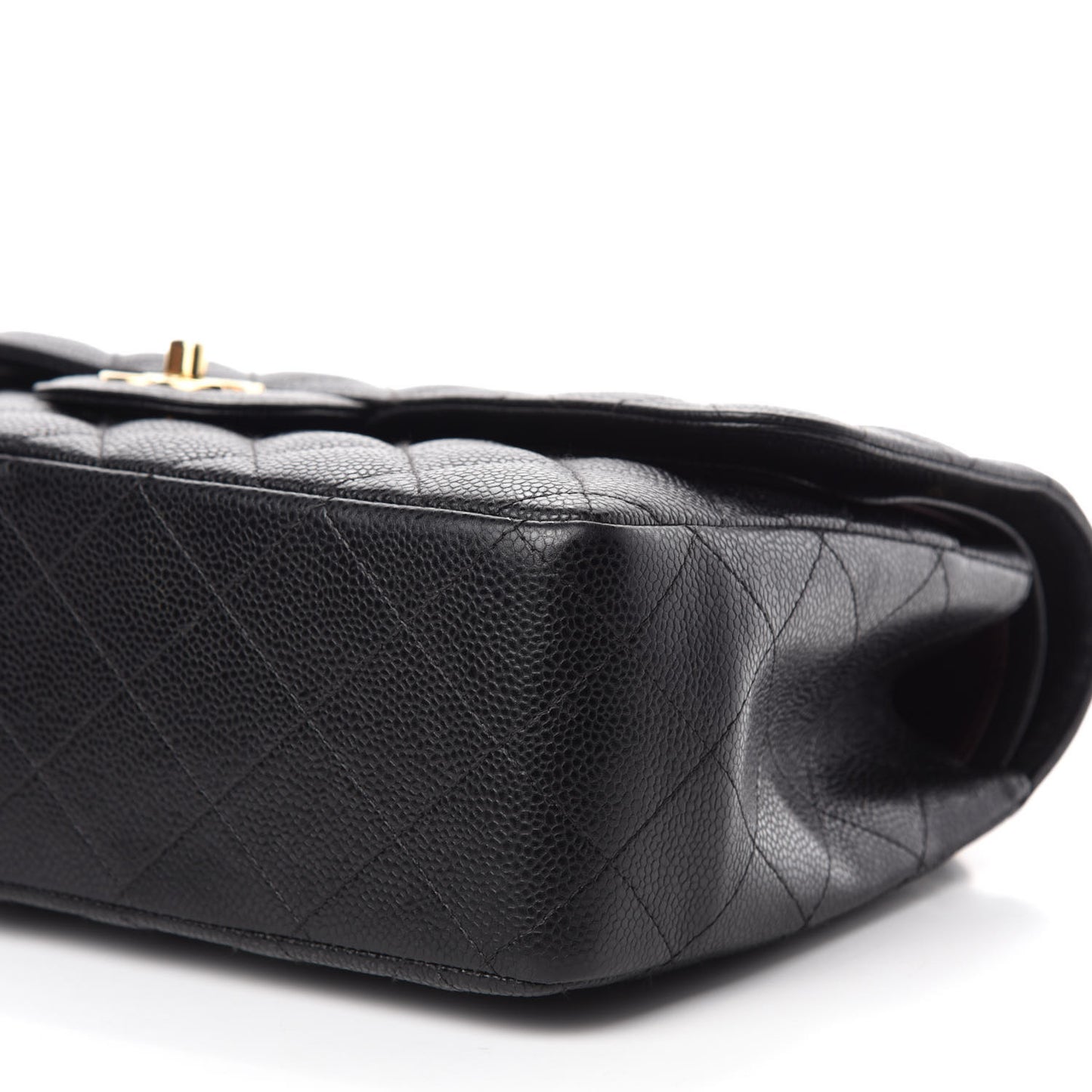 Caviar Quilted Jumbo Double Flap Black