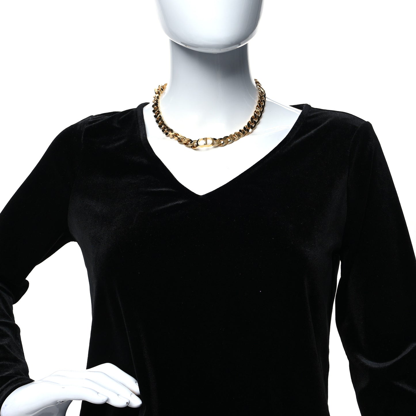 Metal CD Choker Necklace Gold